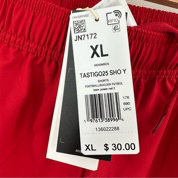 Adidas Boys Tastigo 25 Athletic Shorts in red Size XL - Picture 4 of 7